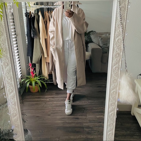 Nude Pocketed Fabric Duster Coat 2X New - Picture 3 of 6